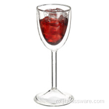 Pahar de vin transparent cu perete dublu